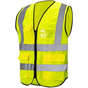 3.8oz. Knitted Class 2 Double Band Reflective Tape Safety Vest with 4 Pockets