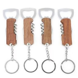 4" 1 Wood Bottle Opener Keychain