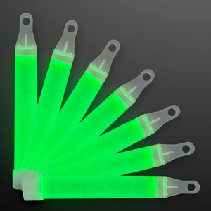4" Green Glow Sticks with Lanyard - BLANK