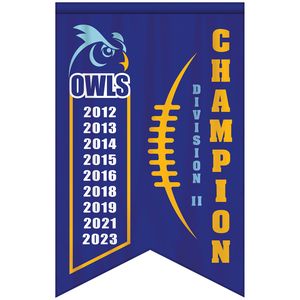 4' x 6' Championship Banner Double Sided Dove Tail Cut