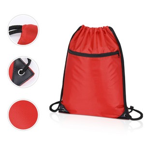 420D RPET Drawstring Backpack With Zipper