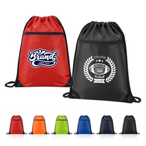 420D RPET Drawstring Backpack With Zipper