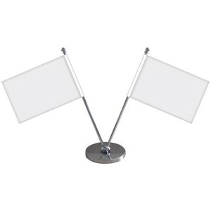 5.1-6.9" Metal Telescopic Flagpole with Two Single Reverse Flags