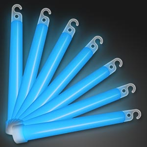 6" BLUE Glow Sticks - PRINTED