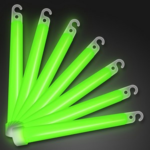 6" GREEN Glow Sticks - PRINTED