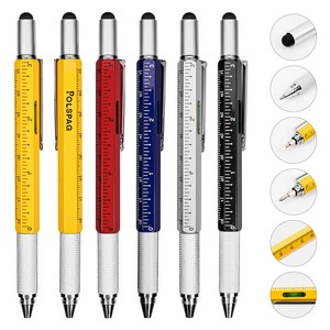 6 In 1 Metal Multi Functional Engineer Tool Pen