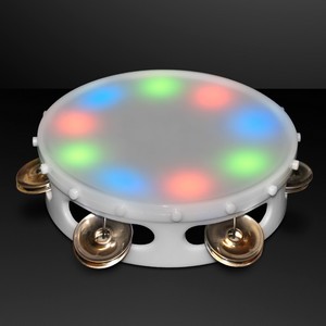 6" Light Up Round Tambourine Toy - PRINTED