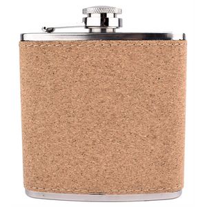 6 Oz. Cork Stainless Steel Hip Flask