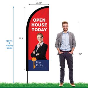 6' Single Reverse Custom Portable Half Drop Banners