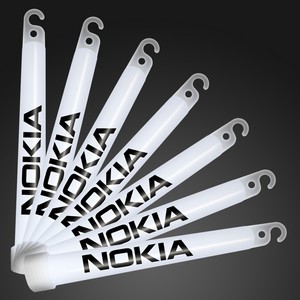 6" WHITE Glow Sticks - PRINTED