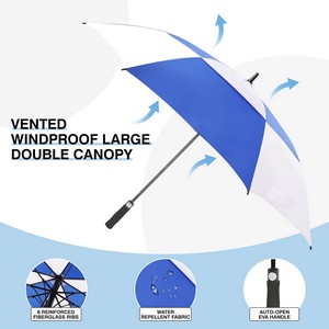 60'' Vented Auto-Open Golf Umbrella (Full Color)