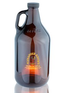 64 Oz. Amber Handle Glass Beer Growler