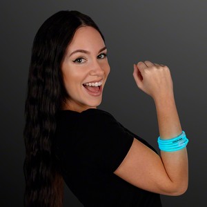 8" Dark Aqua Glow Bracelets - PRINTED