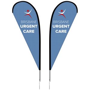 8' Double Sided Portable Teardrop Banner w/Hardware Set