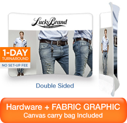 8' Fabric Tube Display Double Sided Curved