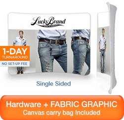 8' Fabric Tube Display Single Sided Curved
