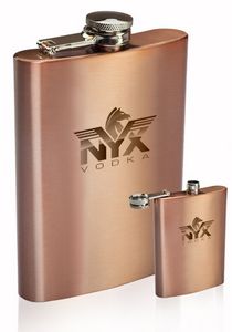 8 Oz. Copper Coated Hip Flasks
