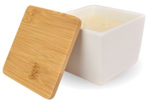 8 Oz. Luxury Natural 2 Wick Soy Wax Candle w/Bamboo Lid