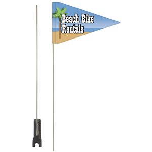 8" x 12" Double Sided PVC Bike Flag with Pole and Bracket