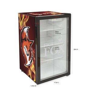 80L Large Countertop Fridge with Wrap and Door Glass Etching