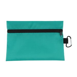 8.5" x 6" Ripstop Utility Zipper Pouch With Carabiner