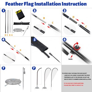 9' Feather Flag Kit-Double Sided With Cross Base&Water Bag