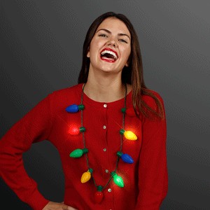 9 Lights Christmas Bulb Necklace - BLANK
