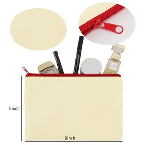 9" x 6" Cotton Canvas Zipper Pouch