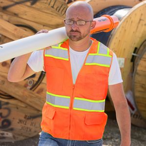 ANSI Class 2 Solid Twill 6 Pocket Safety Vest