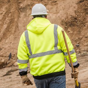 ANSI Class 3 Pullover Heavyweight Hoodies (Safety Green)