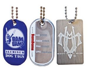 Aluminum Dog Tag w/ 23" Ball Chain - Die Struck-Soft Enamel