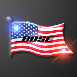 American Flag Flashing Pins - PRINTED