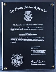 Atlantic Patent Award Plaque - Large