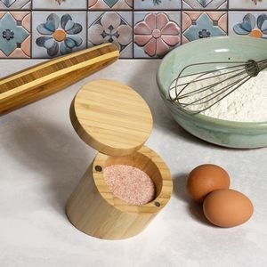 Bamboo Angled Salt Cellar