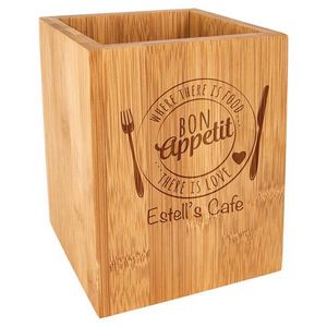 Bamboo Utensil Holder (4 1/4" X 6")
