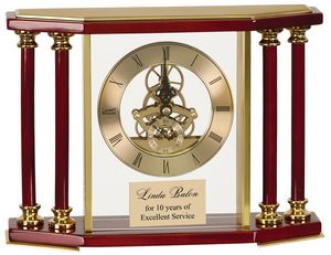 Bancroft Executive Clock-Gold/Rosewood