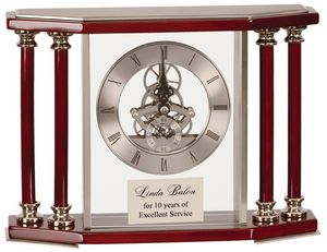 Bancroft Executive Clock-Silver/Rosewood
