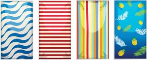 Beach Towel (Poly Velour Front/Cotton Loop Back) (30" x 60") Domestically Decorated