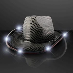 Black Sequin Cowboy Hat - BLANK