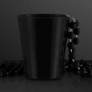 Black Shot Glass Bead Necklace 1.5 oz. (NON-Light Up) - BLANK