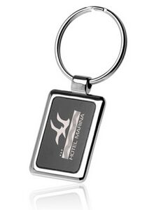 Black and Chrome Rectangular Key Chain