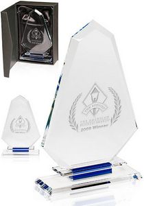 Blue Accent Glass Trophies