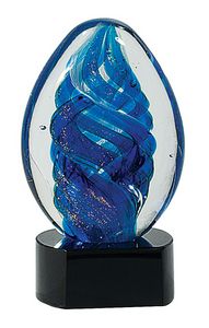 Blue Eclipse Art Glass 6"