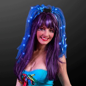 Blue LED Noodle Headbands - BLANK