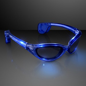 Blue Light Up Flashing Sunglasses - PRINTED