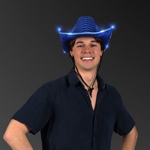 Blue Sequin Cowboy Hat - BLANK