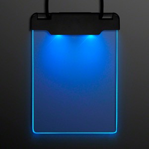 Blue Space Glow Light Badge Necklace - PRINTED