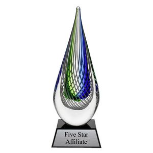 Blue Swirl Art Glass 13"