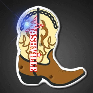 Brown Cowboy Boot Flashing LED Lights - BLANK