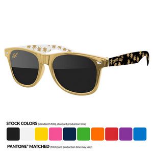 Cannabis 3-Tone Metallic Retro Sunglasses